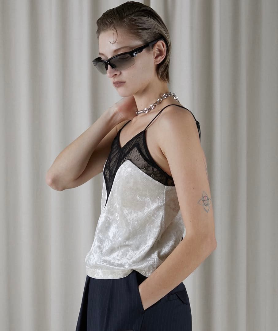 PRANK PROJECT クラッシュベロアレースキャミ