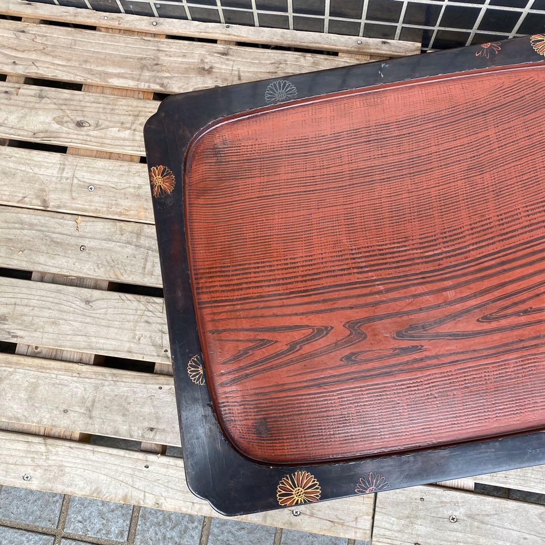 時代物 蒔絵 漆塗り 四つ脚会席膳 骨董品 テーブル 大正 アンティーク家具