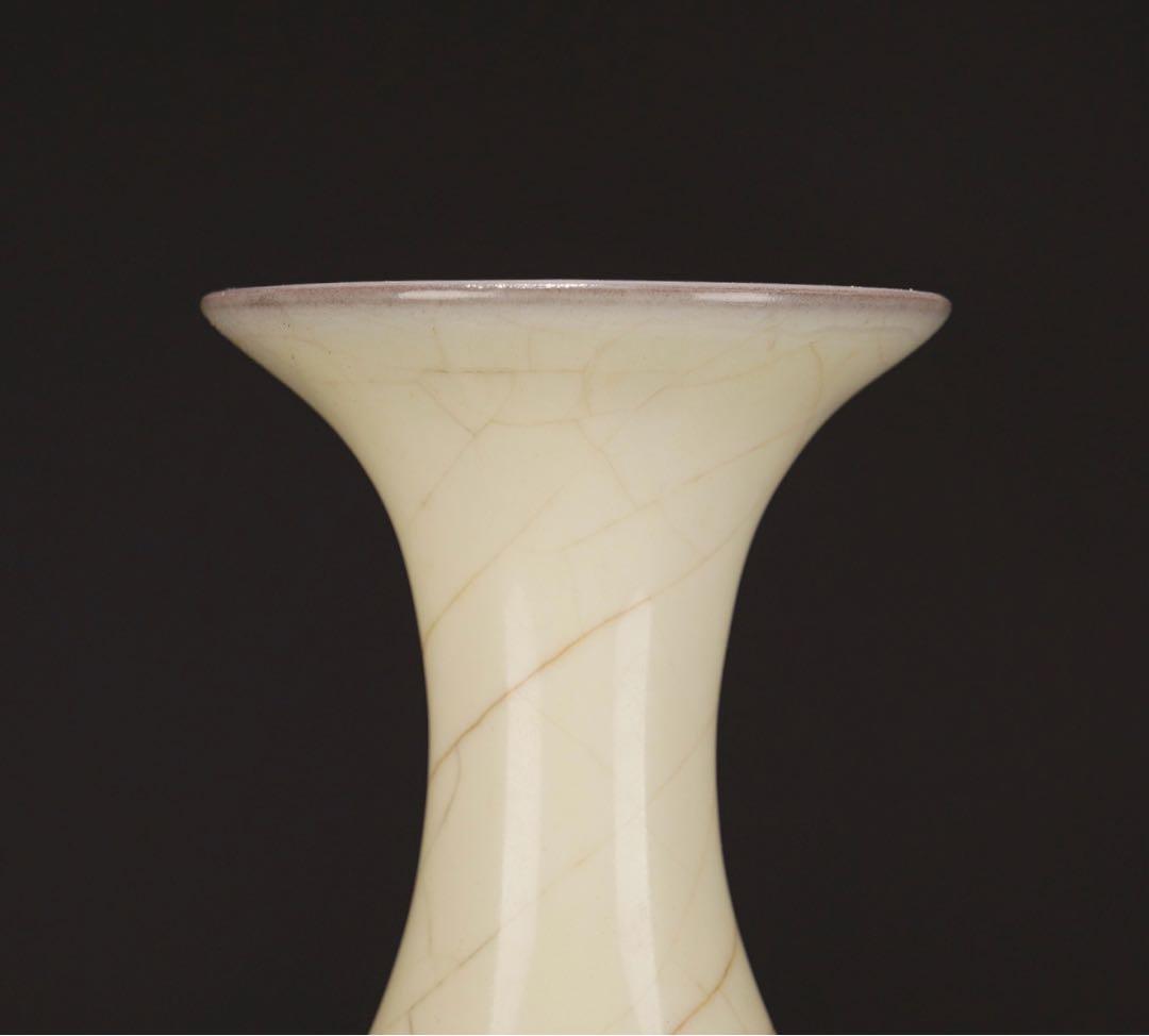 旧蔵　中国古美術　名窯 宋時代　月白釉玉壺 春瓶　貫入 景仁宫　文房具　時代物