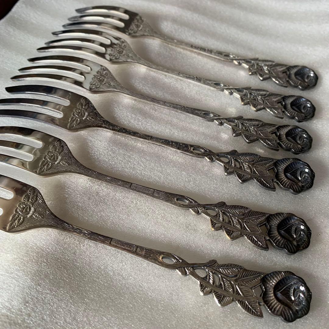 ANTIKO(ドイツ) ヒルデスハイムローズ ケーキフォーク 6本
