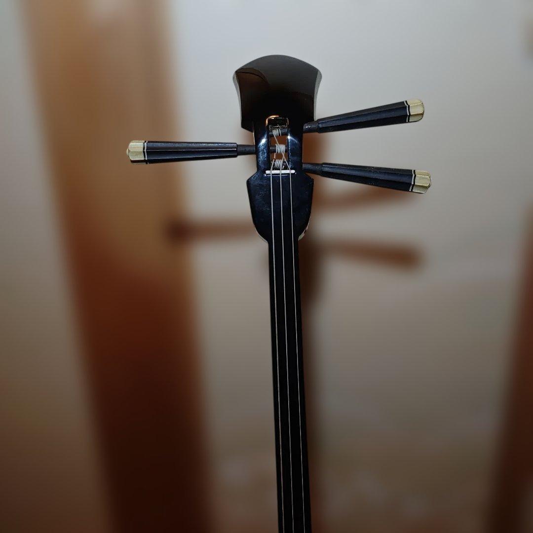 沖縄三線　黒檀　強化二重貼り　棹430g