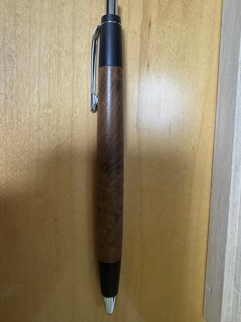 野原工芸　特上チーク瘤　シルバー金具 シャーペン 固定式付属