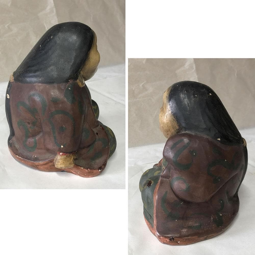 e1491 鵤幸右衛門 お福 高さ14cm 人形屋 幸右衛門 伏見人形 土人形