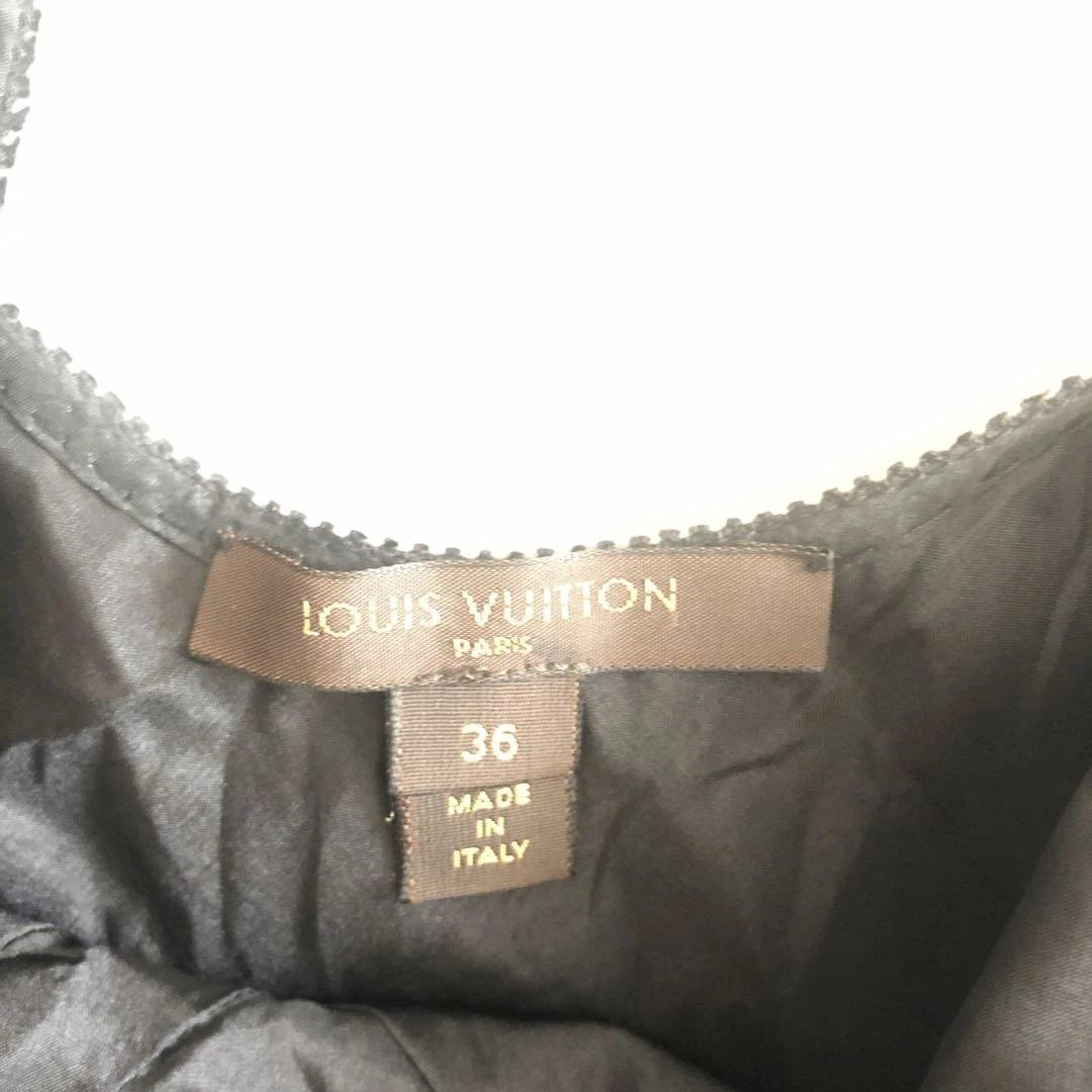LOUIS VUITTON キャミソール モノグラム レース 黒S〜M