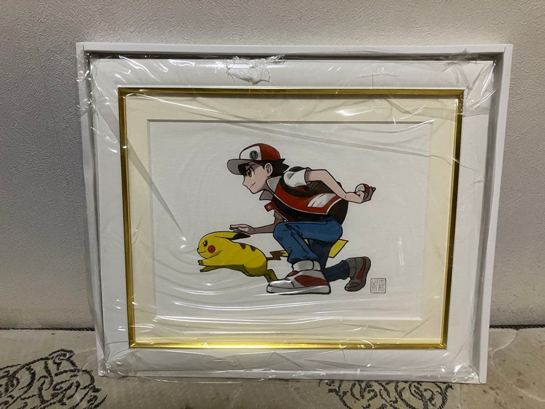 ポケモンセンター限定　コレクタブルアート　レッド&ピカチュウ