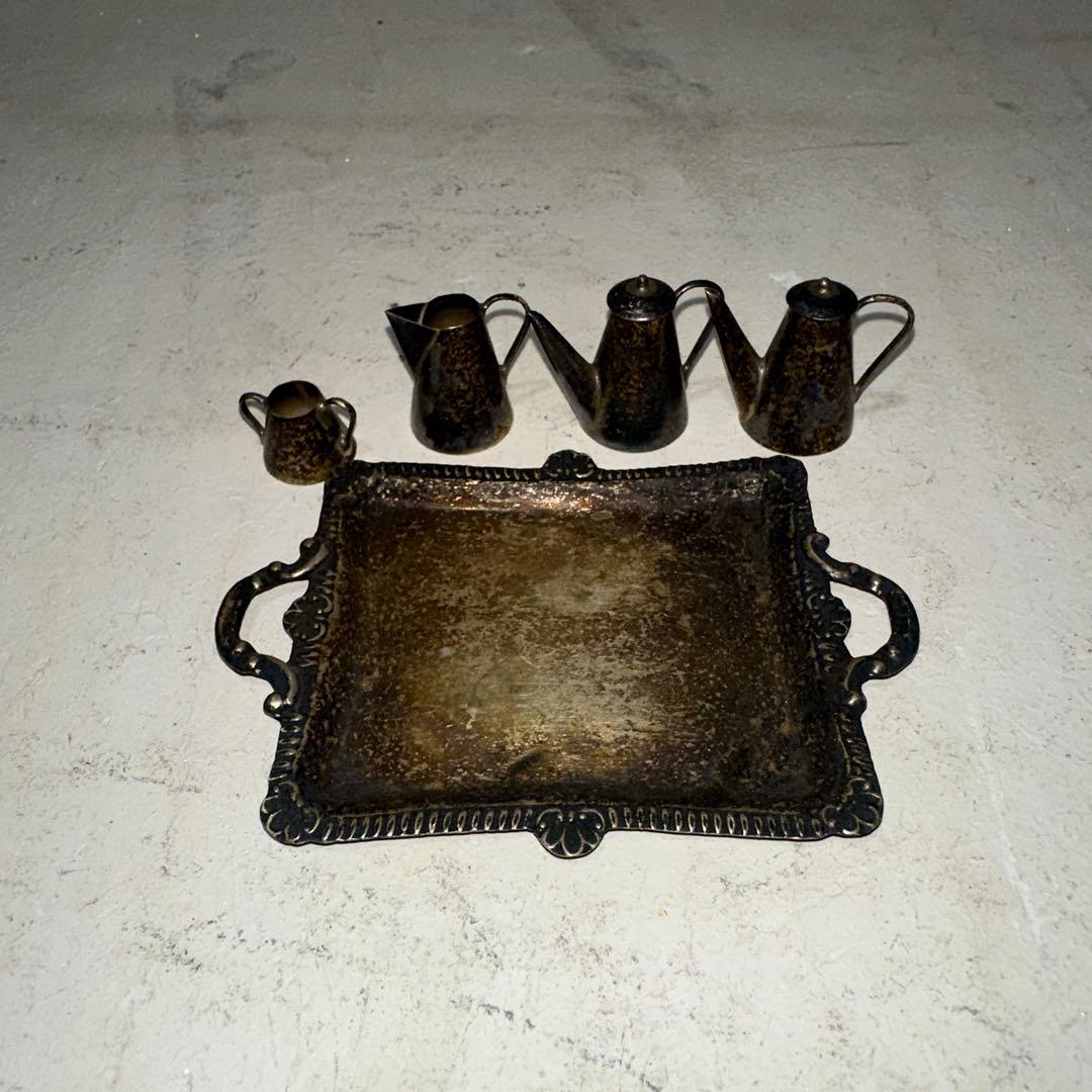 希少 silver 925 刻印 ミニチュア食器 銀食器 ポット 水差し 5点