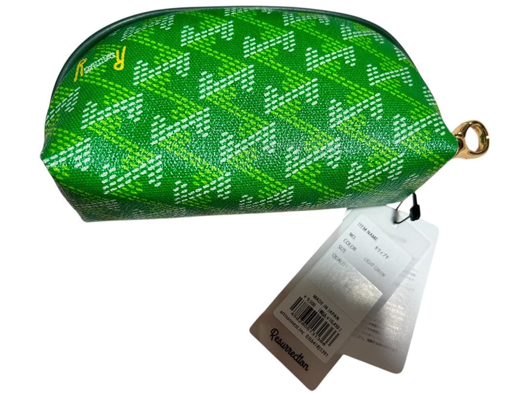新品　タグ付き　レザレクション　キウィプチ　ポーチ　ライトグリーン