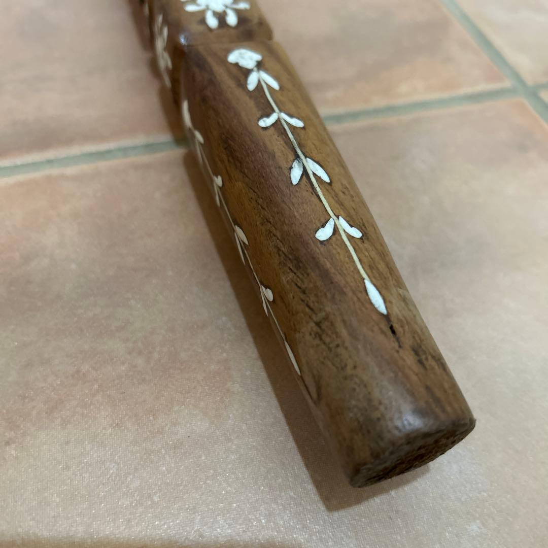 アンティーク ステッキ 胡桃　ビンテージ杖 象嵌　約80センチ　希少