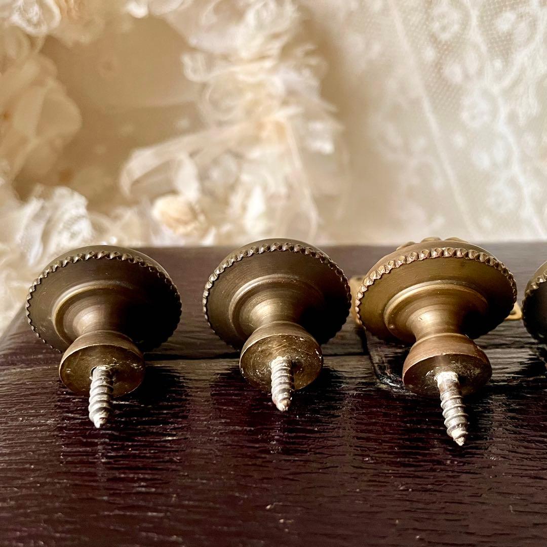 家具用真鍮装飾金具5個セット　19世紀　引き出し用取っ手　フランスアンティーク