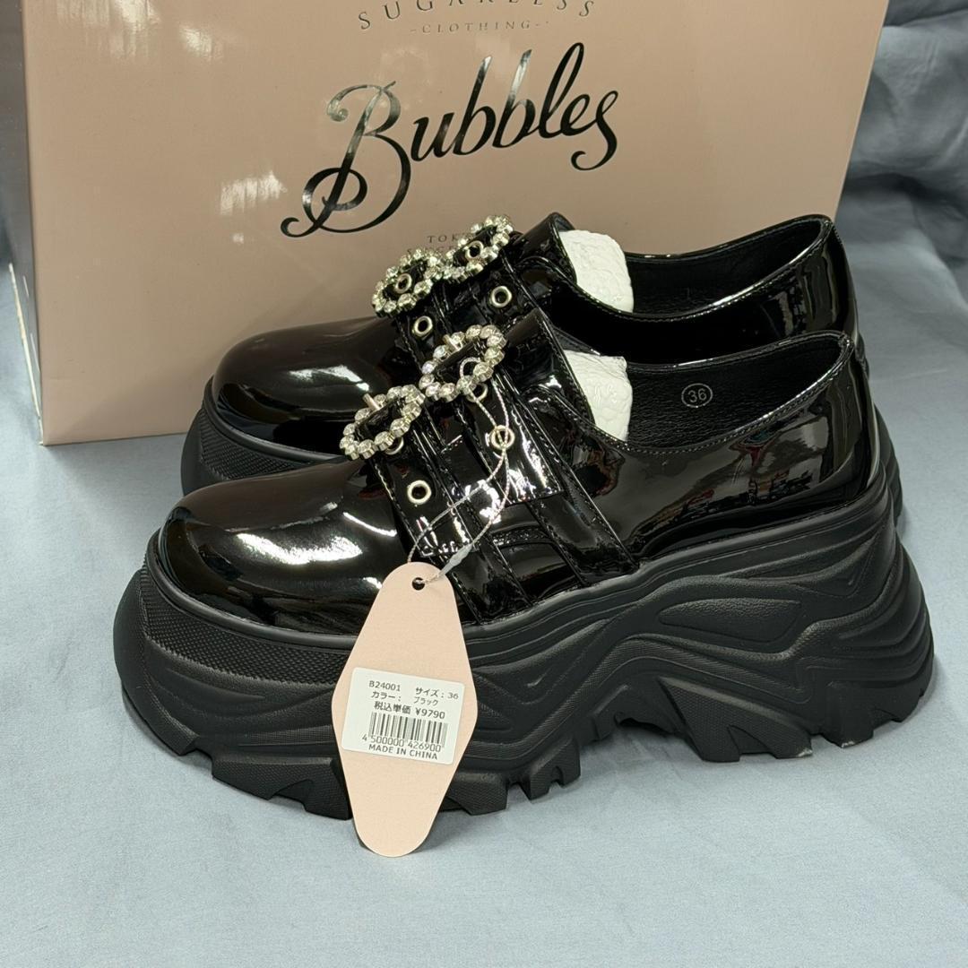 BUBBLES ダブルバックルプラットシューズ B24001 36