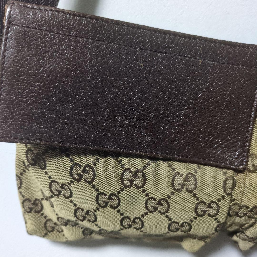 GUCCI グッチ ボディバッグ キャンバス レザー ウエストポーチ 28566