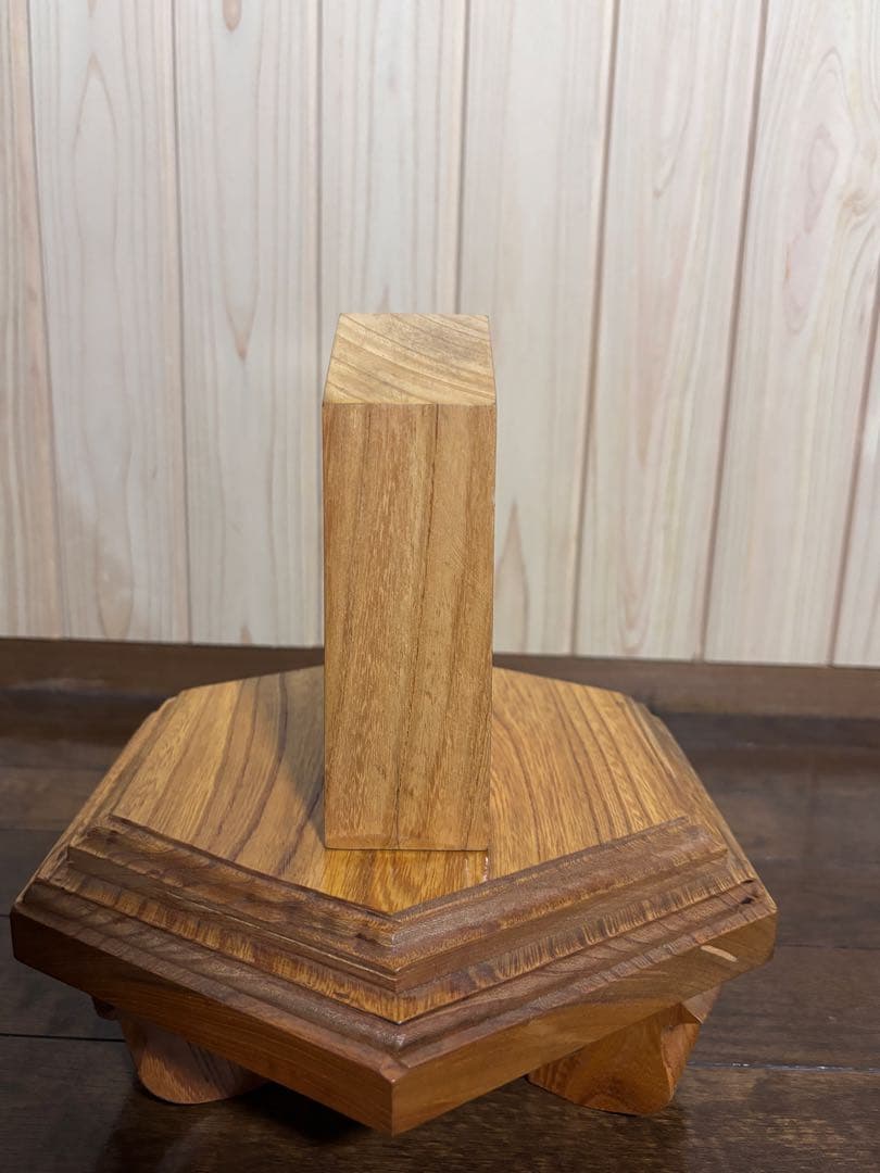 木製漢字彫刻置物 五角形　将棋駒　王将