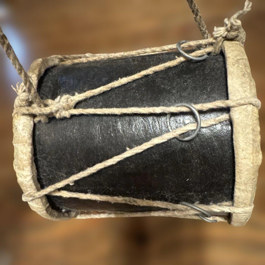 インド　太鼓　コンパクト革製ドラム