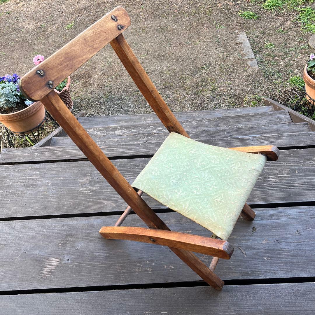 英国アンティーク　アーツ＆クラフツ　フォールディングチェア