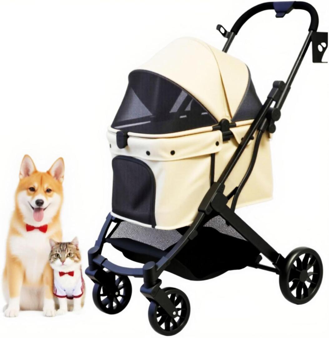 【新品】ペットカート 犬猫両用 折りたたみ 自立式 4輪バギー 多頭対応