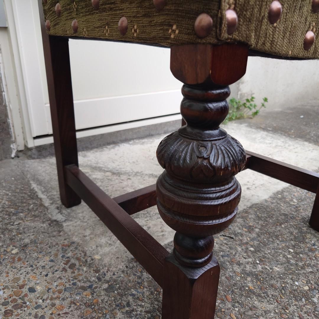 357　オールドチャーム 椅子　アンティーク　英国家具　鋲打