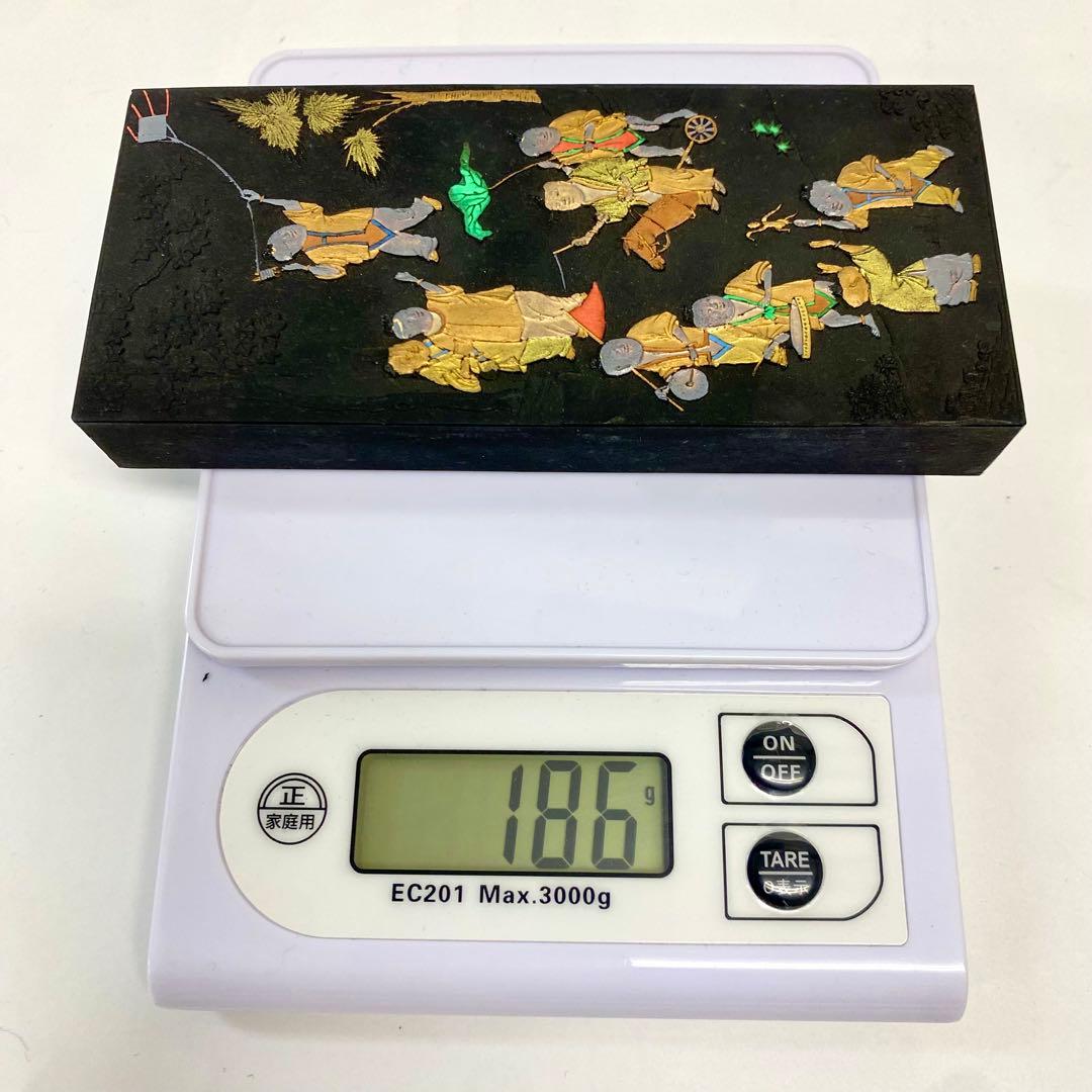 Y 中国墨 九子図古墨 胡開文製 骨董品 墨 書道