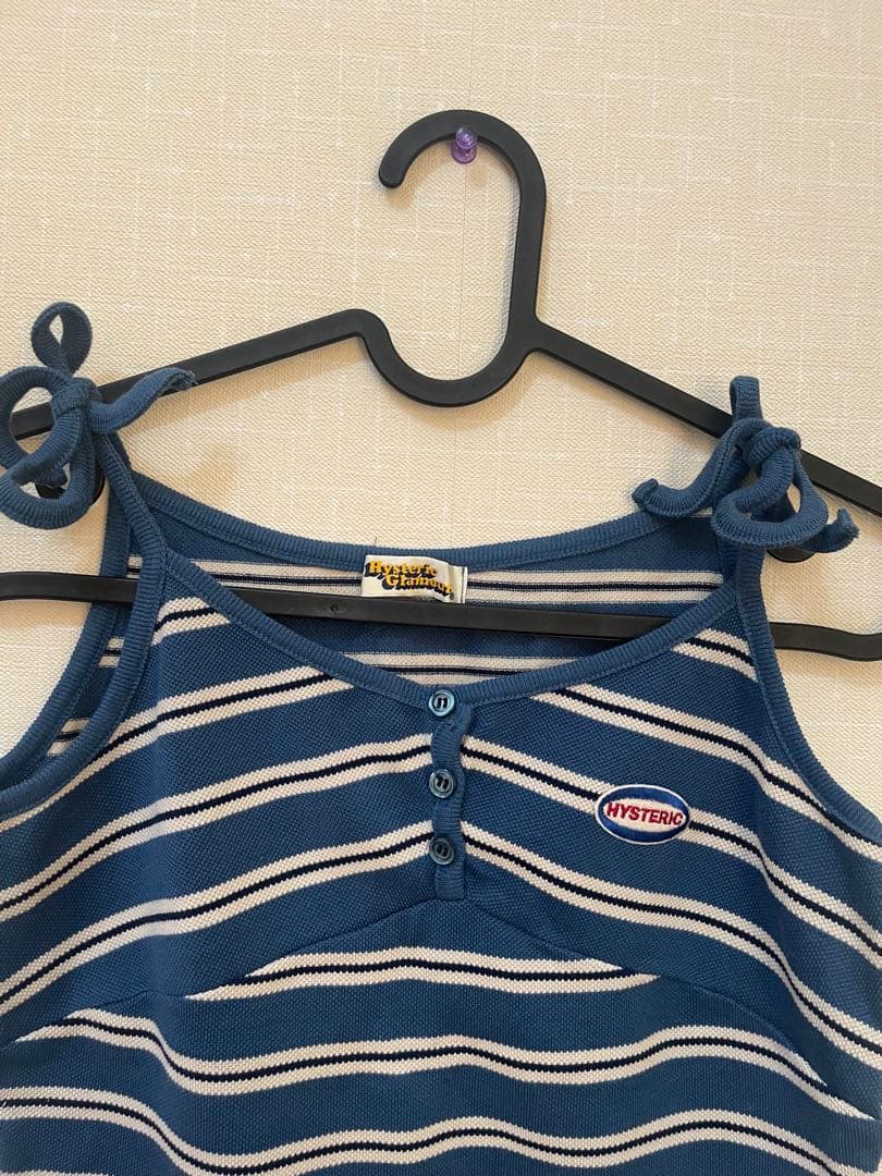 90'Sヴィンテージ ヒステリックグラマー ボーダーポロシャツ生地キャミソール