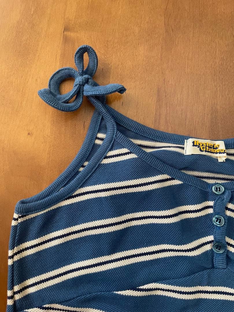 90'Sヴィンテージ ヒステリックグラマー ボーダーポロシャツ生地キャミソール