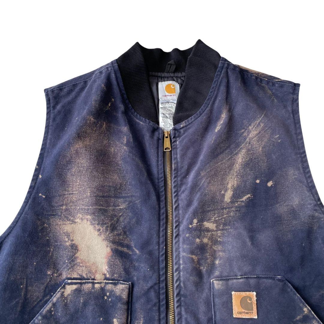 鬼フェード 雰囲気極上 カーハート ネイビー ダックベスト 90s~