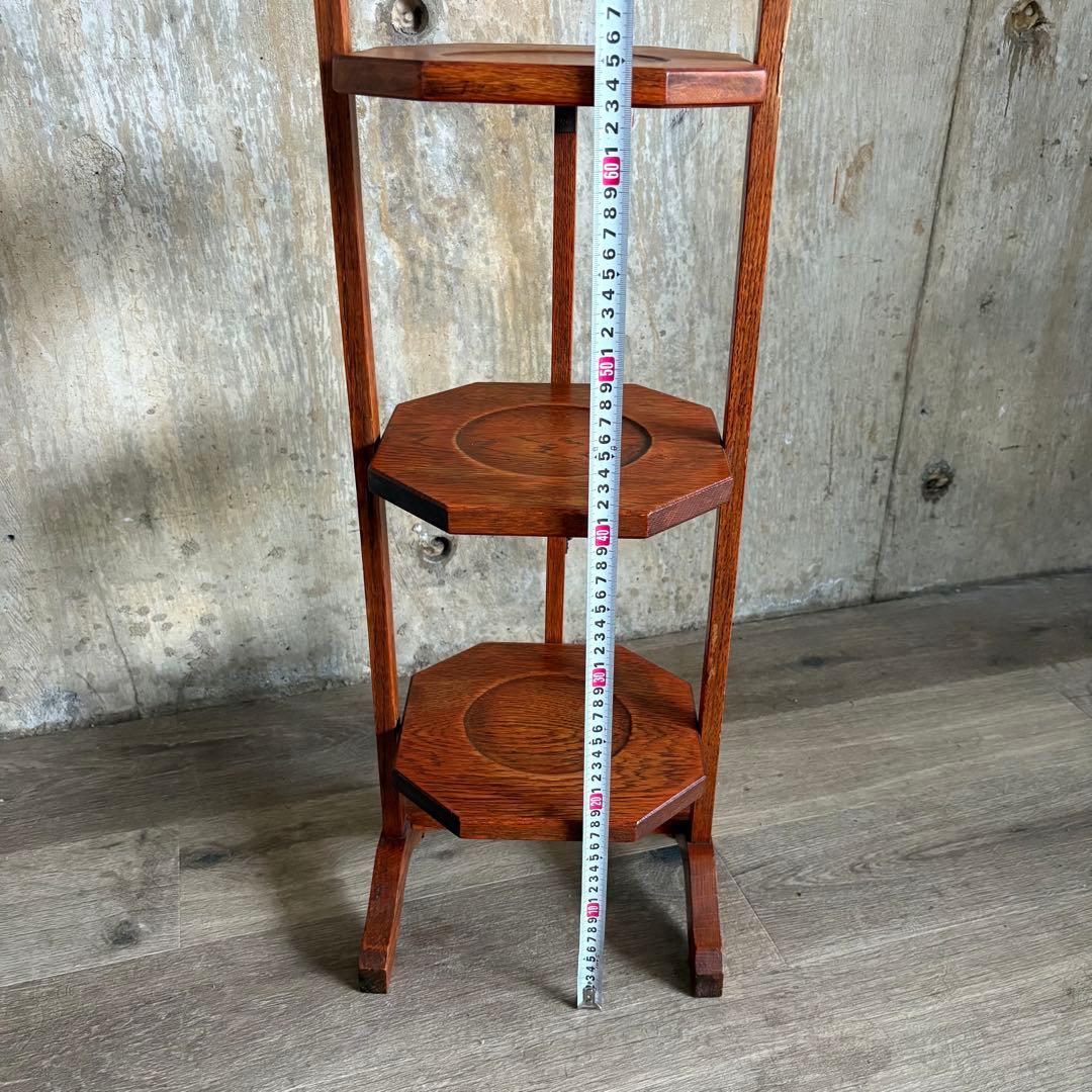 英国アンティーク　ケーキスタンド　アフタヌーンティー　折り畳み　ヴィンテージ