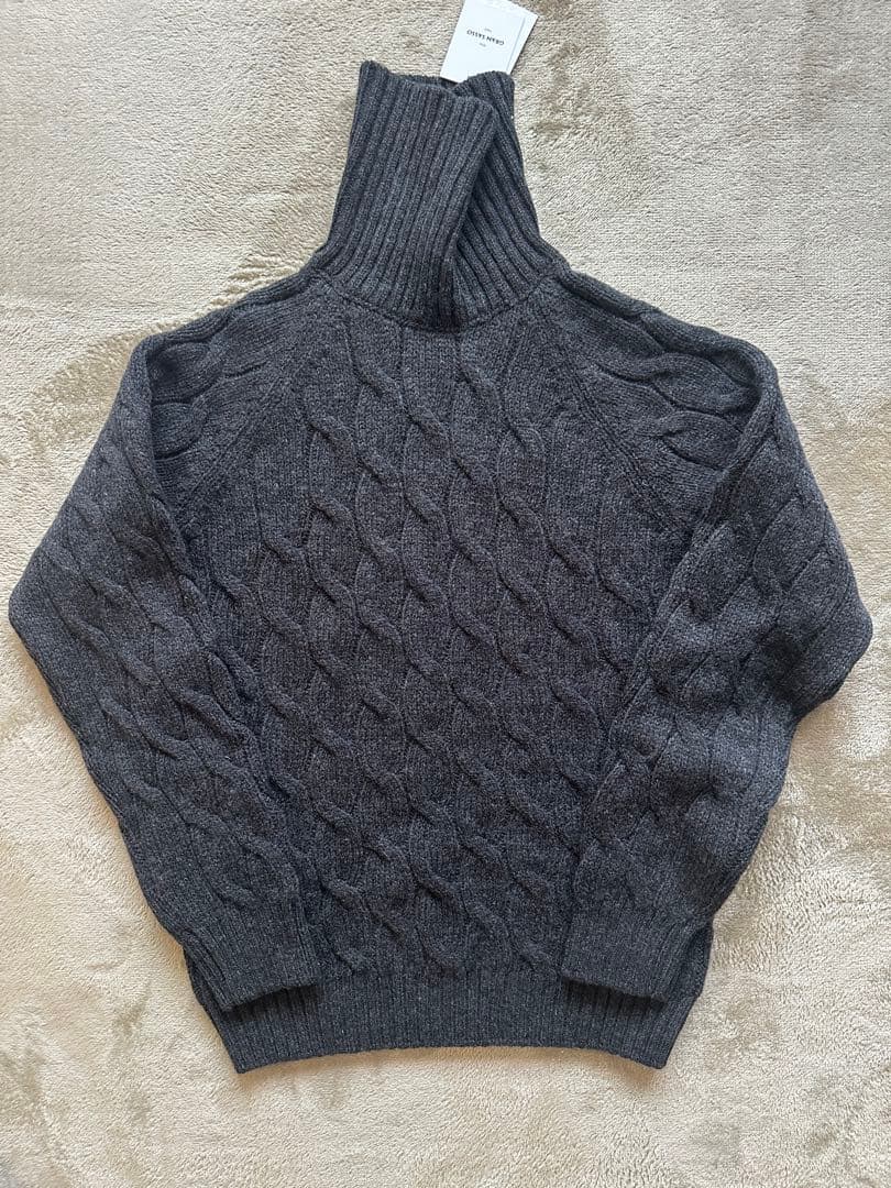 GRAN SASSO ケーブル編 タートルネック ミドルゲージ　新品　50
