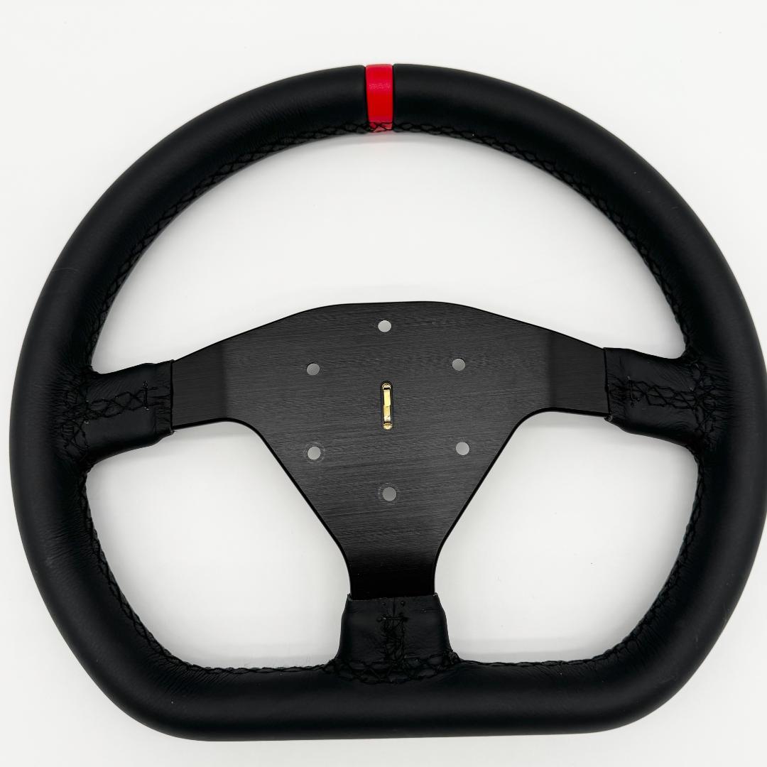 ポルシェ911/991 GT3 CUPステアリング 黒ステッチ/赤 ボルト