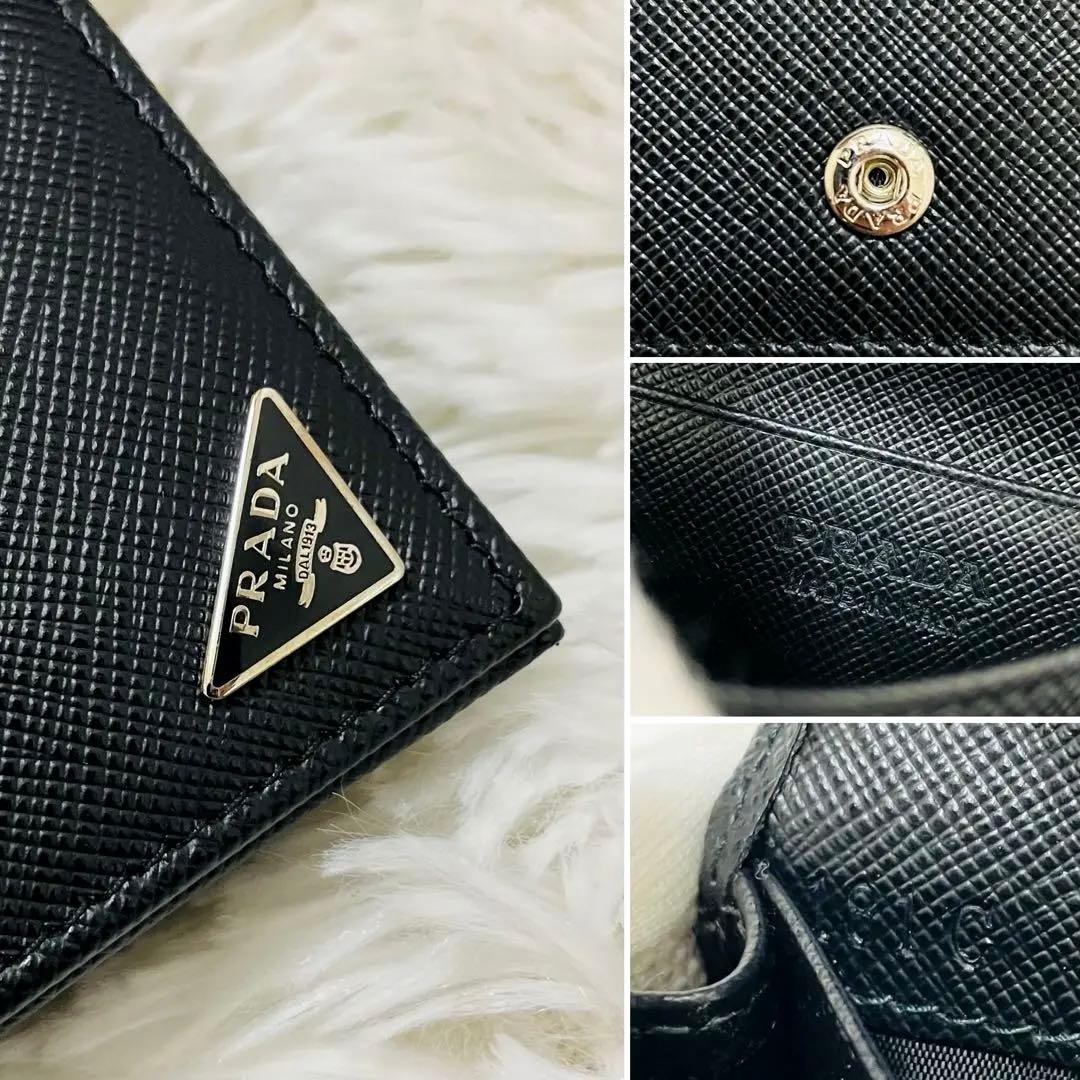 新品✨付属完備✨PRADA 名刺入れ カードケース サフィアーノレザー 三角ロゴ