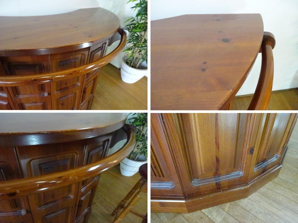 イタリア製　コロニアルスタイル　パイン材　バーカウンター