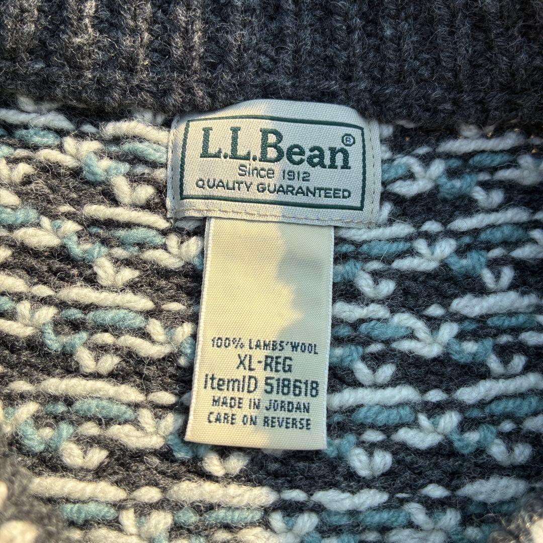 トップス 00s L.L.BEAN birds eye gray color knit