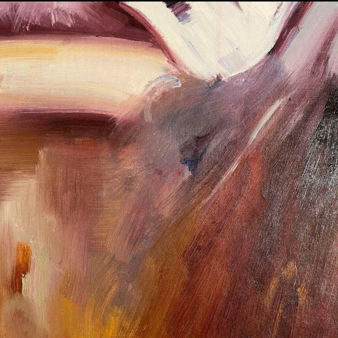 ★秀作★ 手書き油絵 本を読む人（大）額付き  絵画 インテリア 油彩画