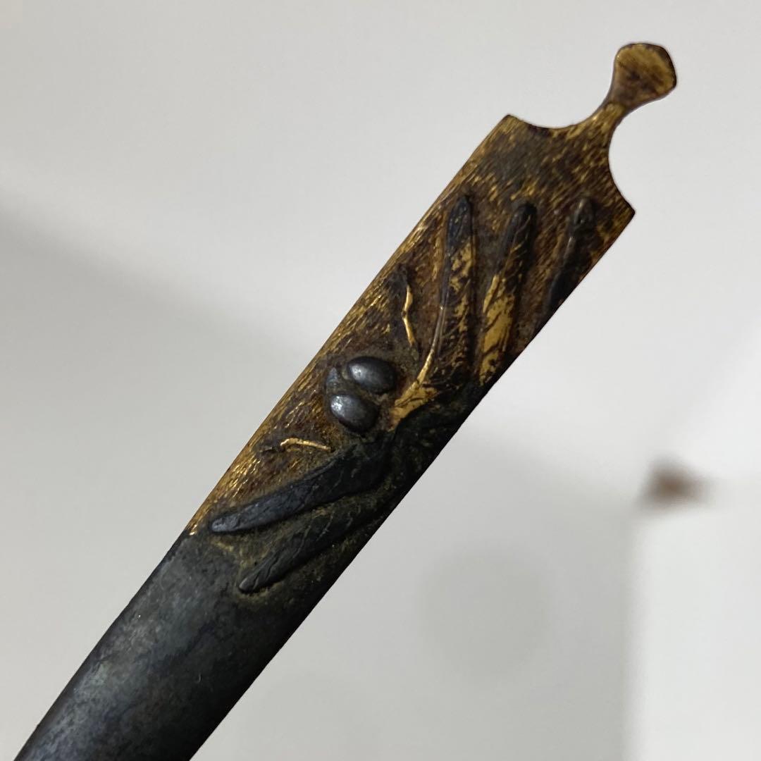 121804 アンティーク金工　刀剣　勝ち虫　蜻蛉　かんざし