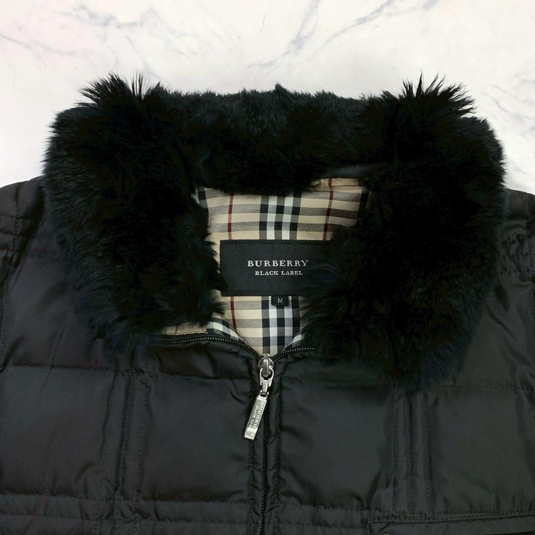 バーバリーブラックレーベル ダウンジャケット 2way ファー M　D887