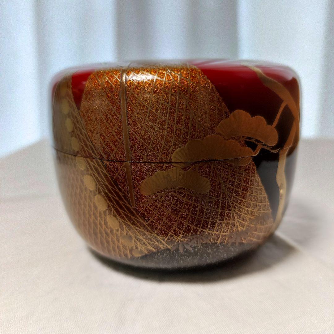 茶道具◆干網蒔絵利休棗◆中谷隆佳造
