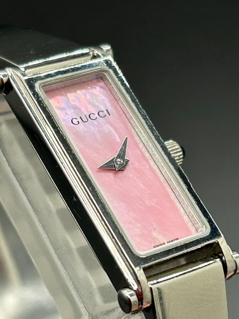 稼働【美品】GUCCI グッチ 時計 1500L シェル盤 ピンク レディース