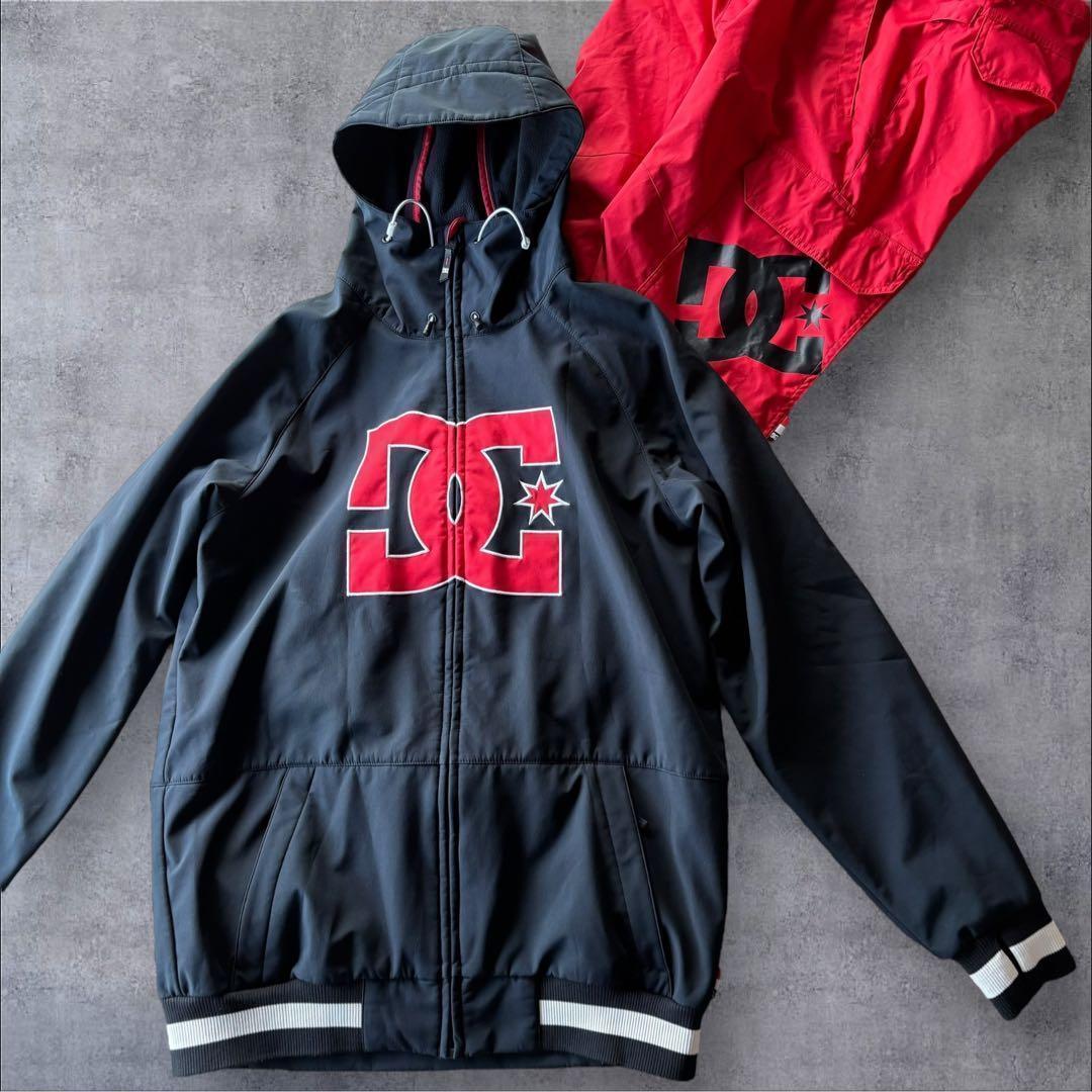 美品✨DC スノーボードウェア ジャケット&パンツセット ブラック×レッド