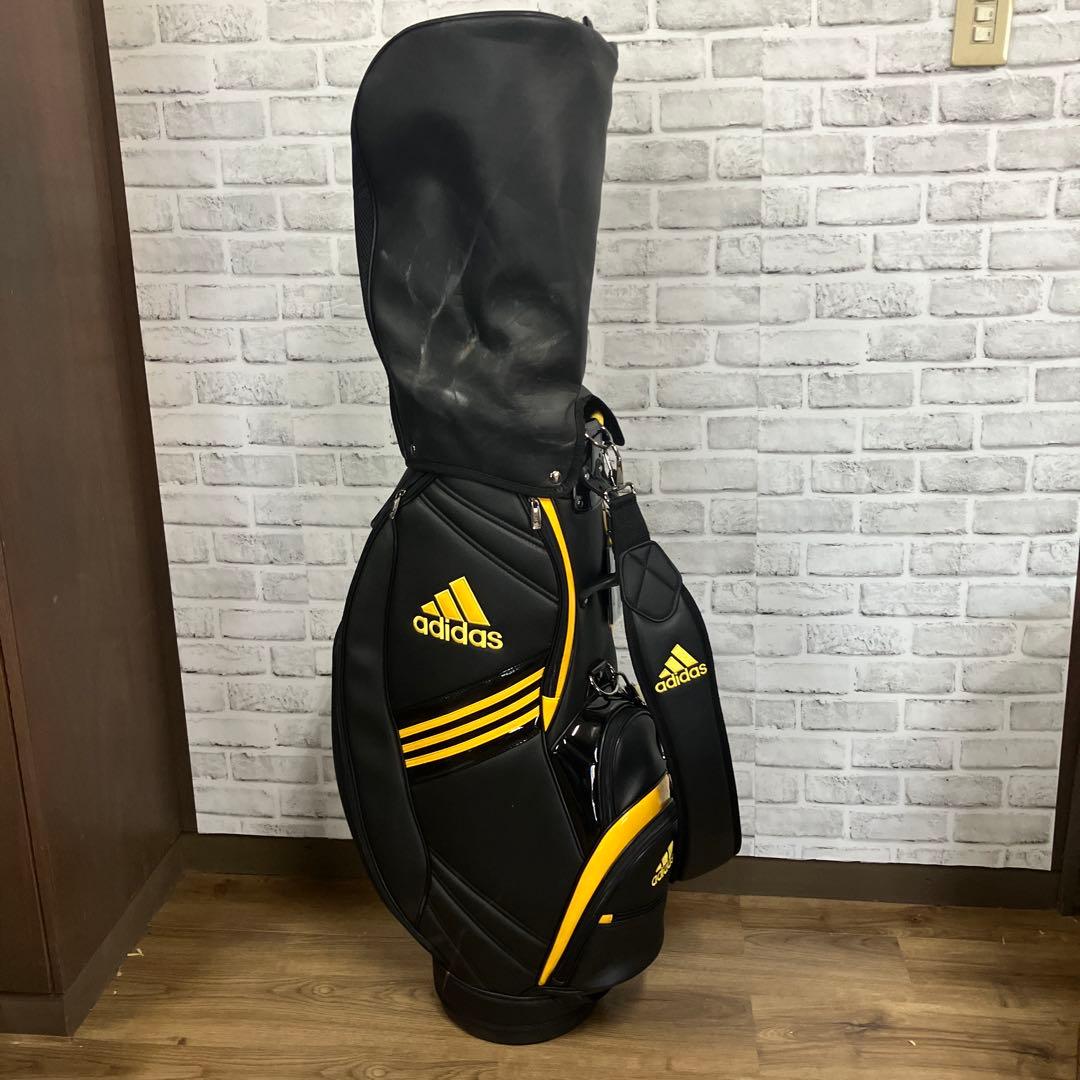 adidas アディダス キャディバッグ ブラック イエロー ゴルフバッグ