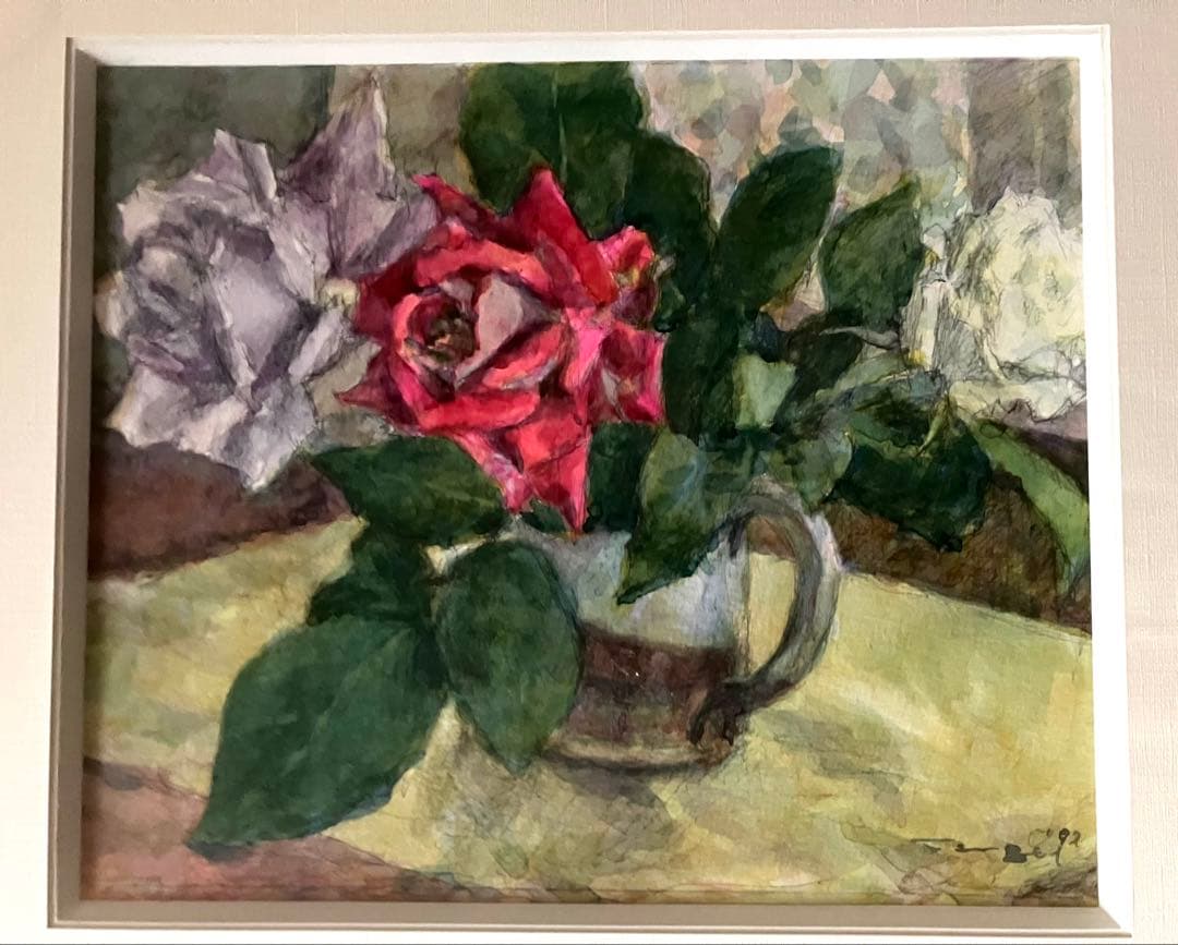 鎮西忠行「ばら」　水彩画 1992年制作