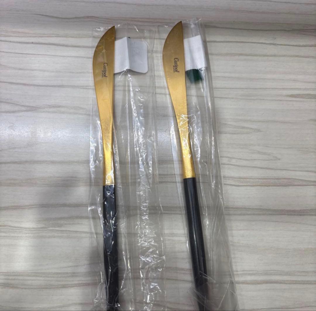 クチポール Cutipol GOA ディナーナイフ 4点　ゴールド　ブラック