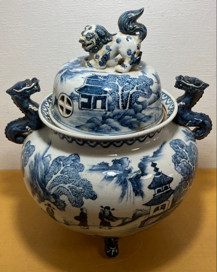 【香炉】特大香炉　高さ：42㎝　陶器　骨董品　古美術　アンティーク