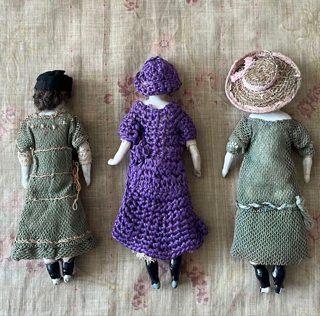 アンティークビスクドール陶器小さなドールミニョネット レトロ人形ハンドメイド