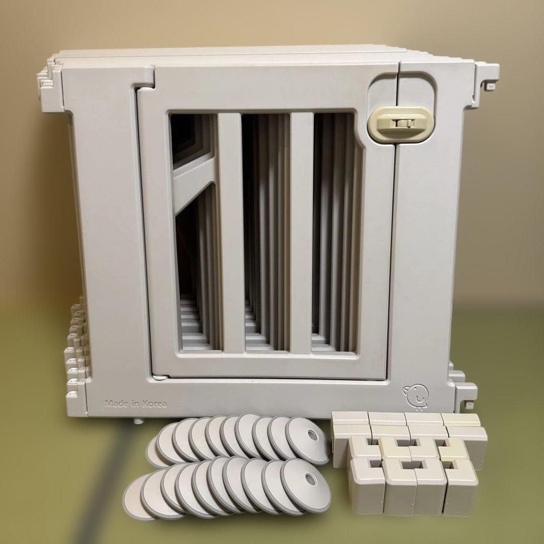 doridoriベージュペットサークルバーチ 10枚セットスライド扉付き