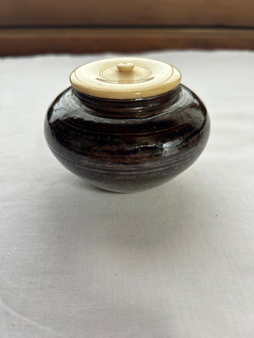 【茶入】大海　清水茂生　万古焼　金剛金蘭