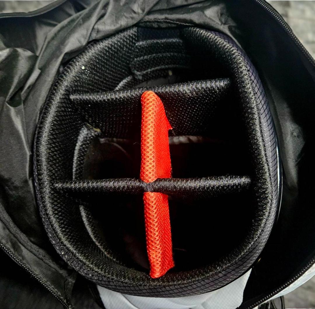 送料無料/美品BRIDGESTONE ゴルフバッグ ホワイト/レッド