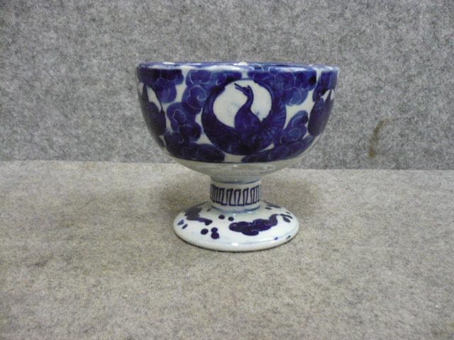 伊万里 染付 雲に鶴 盃洗 [B31484]