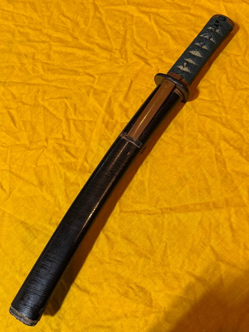 短刀拵　素銅地揃金具　小柄/割笄付