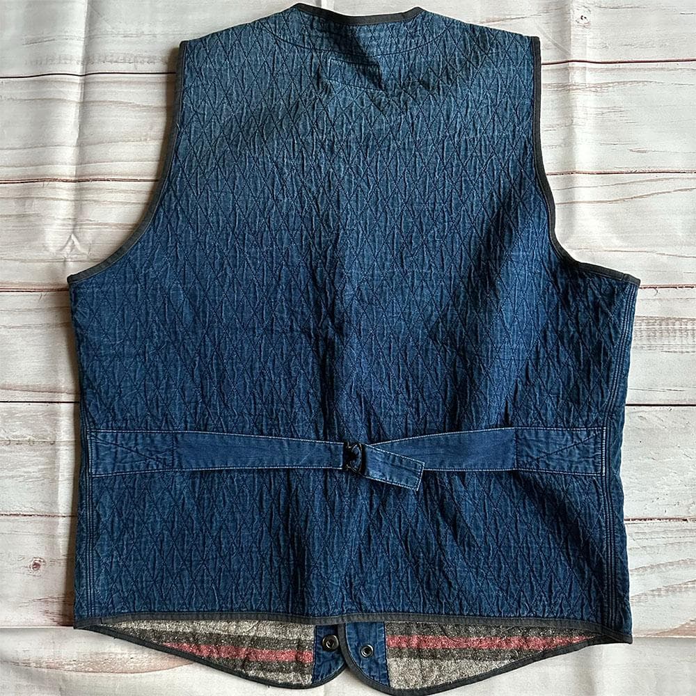 RRL ダブルアールエル インディゴ ベスト L キルティング