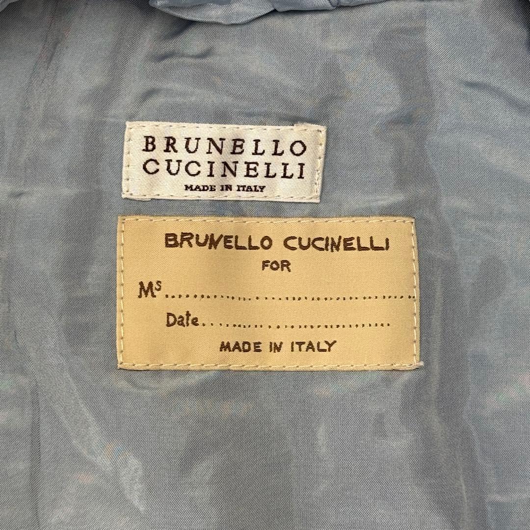 ブルネロクチネリ ポリ フーデット コート サックス 38 ナイロンコート