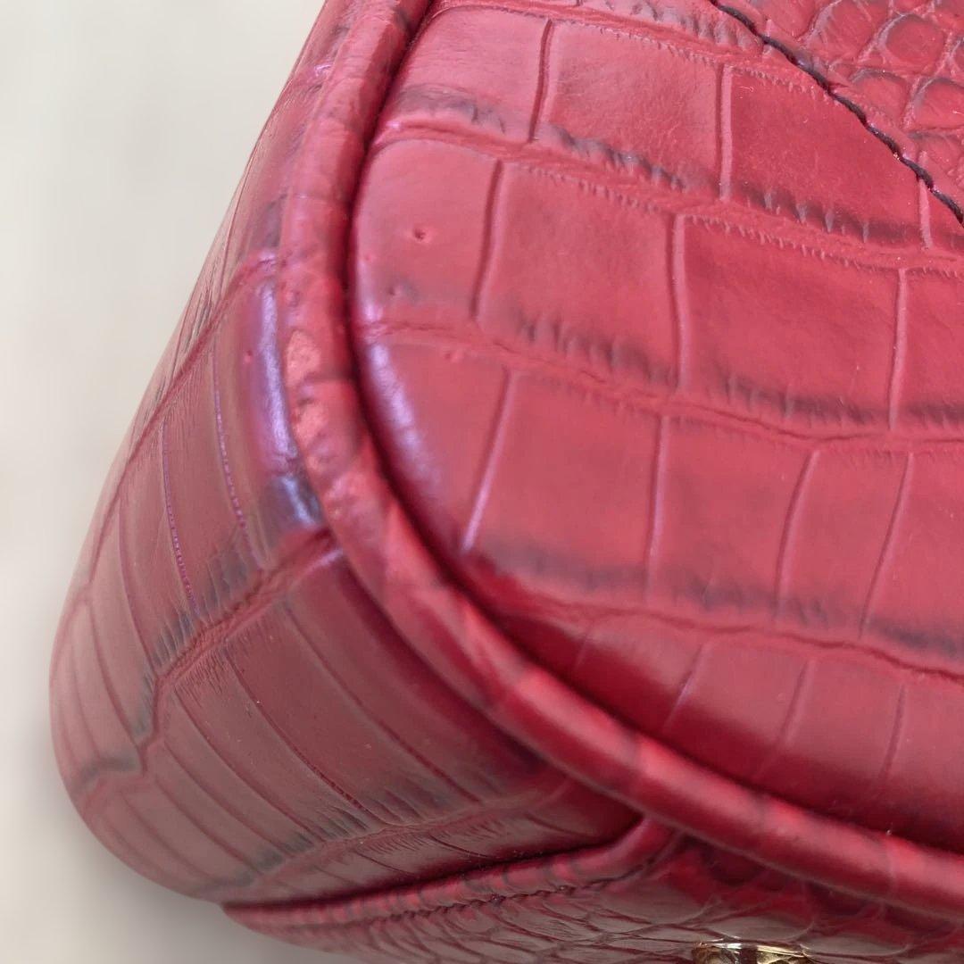 vivienne Westwoodレッド クロコダイル風 ハンドバッグ