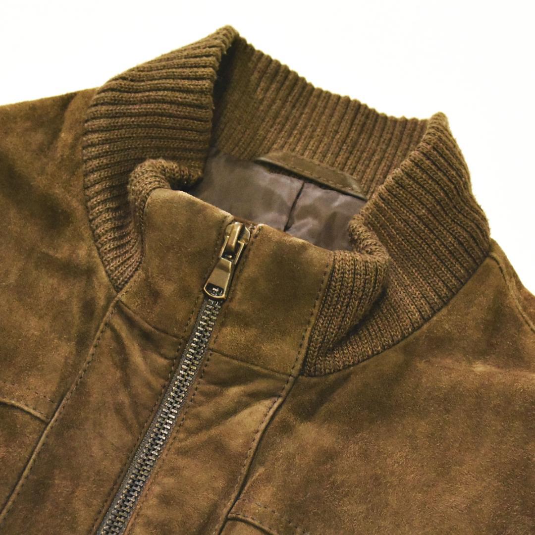 【人気】 ザラ ZARA レザー スエード ジャケット S ブラウン ♪